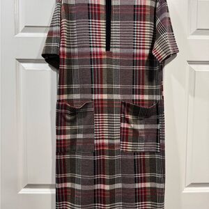 Zara Mixed Plaid Midi Dress size medium